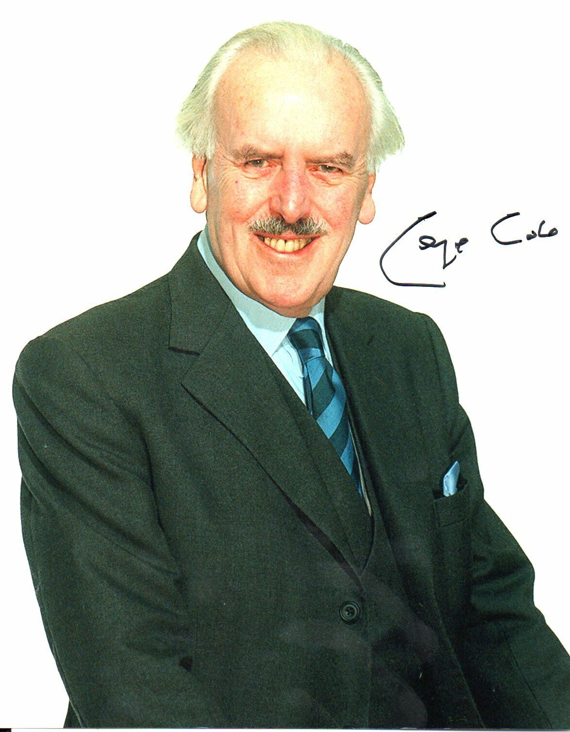 George Cole Minder St Trinians Signed 10-8 Photo Poster painting