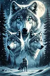 Luxury AB Velvet Diamond Painting Kit - Pack of Wolves