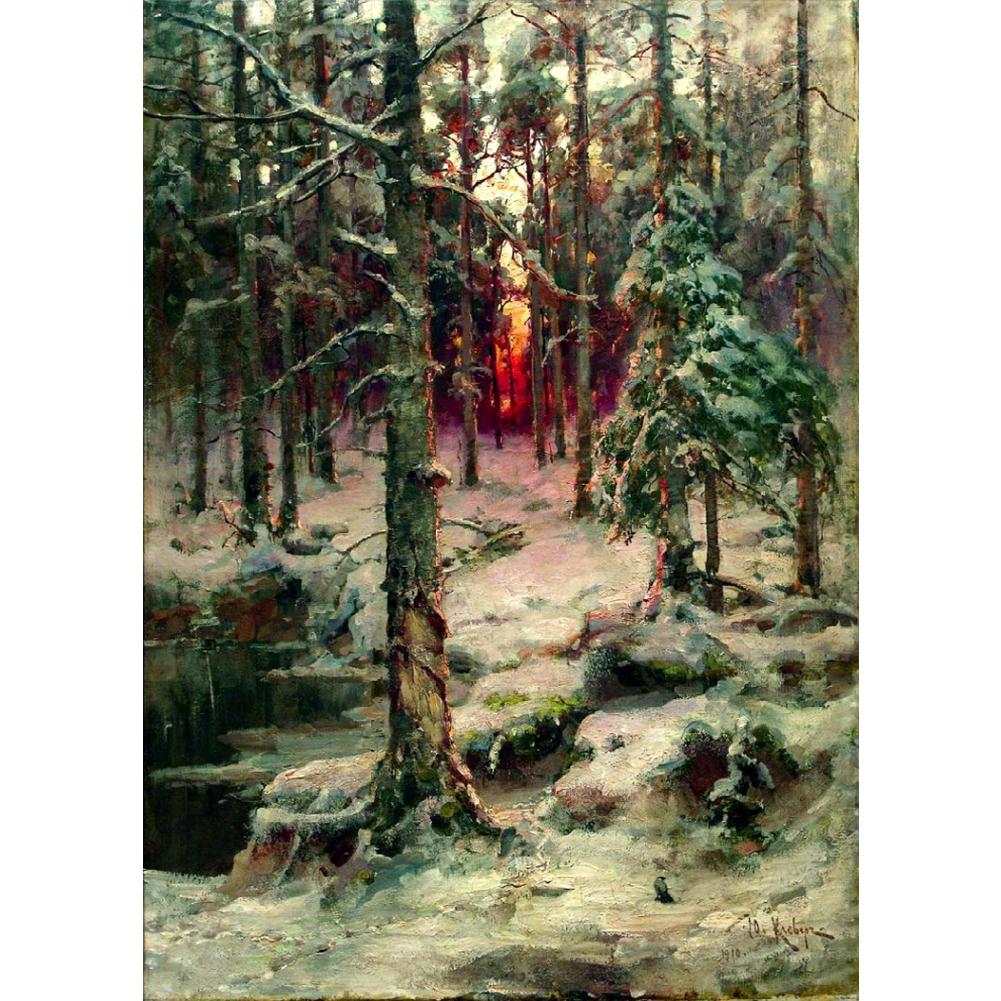 

30*40CM-Round Drill Diamond Painting-Forest, 501 Original