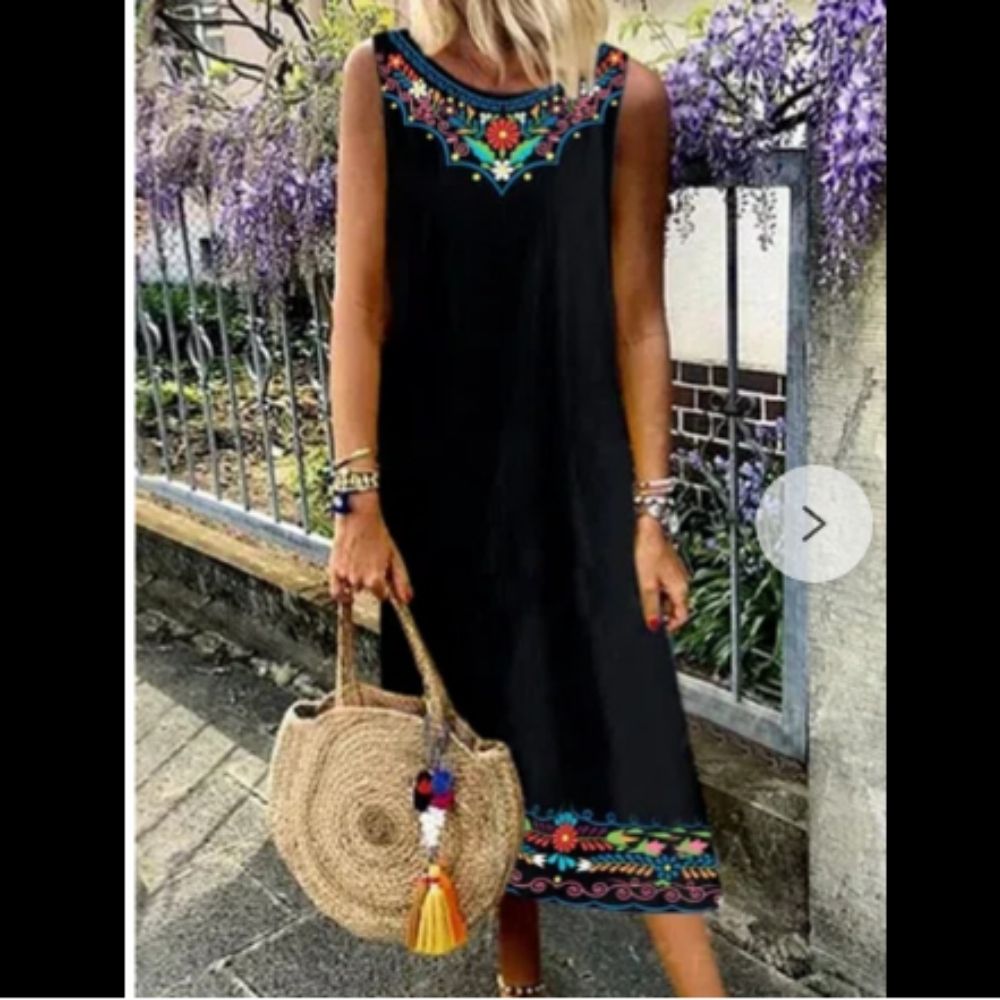 Women's Summer Sleeveless Printed Casual Dress