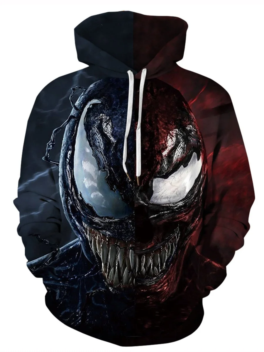 Unisex Venom Hoodie 3D Digital Floral Hooded Sweatshirt