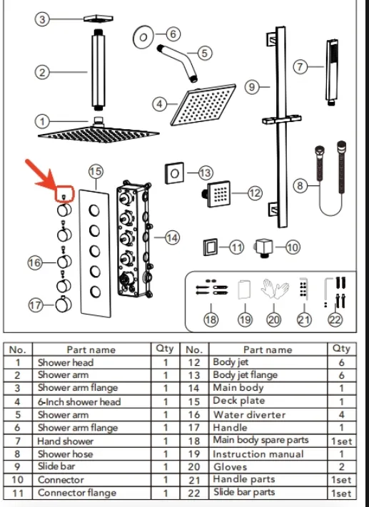 Accessory: Four Handle Screws for M6612BI-10BL