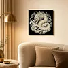 DIY Pearl Painting Dragon for Home Wall Decor with Frame(30x30cm)