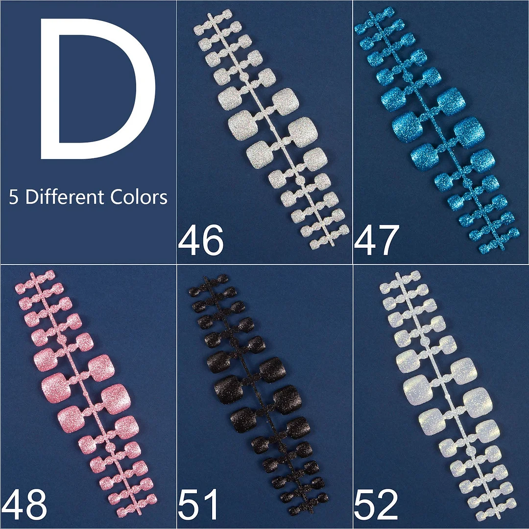 120pcs 5 Row/Pack Glitter False Toenail Tips Fake Toe Nail Art Tip Bling Press on Toe Nails Full Cover Nail For Toes-Nail Inspo