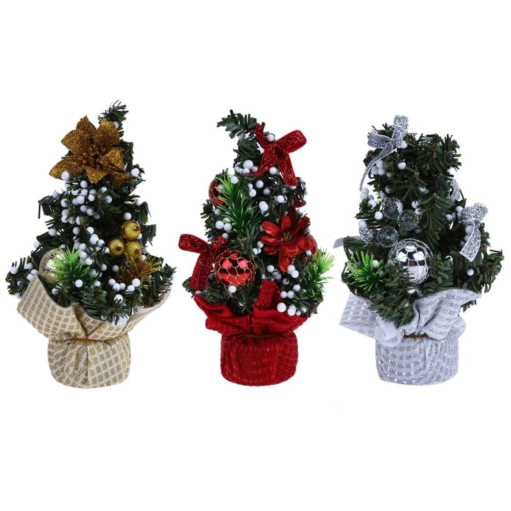 

Christmas Tree Mini Bonsai Ornament Table Standing Decor for Home Festival, Red, 501 Original