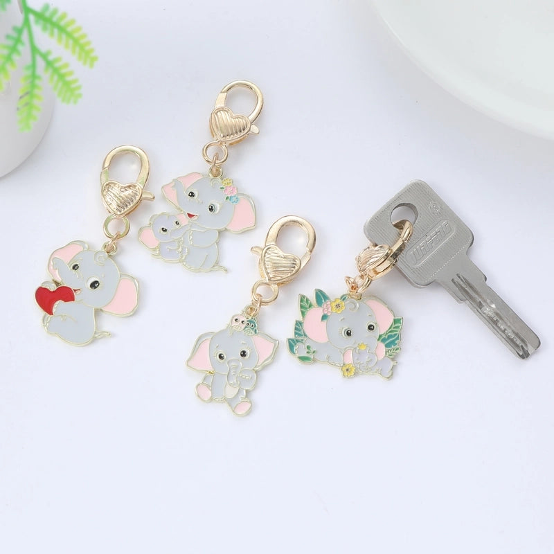 Cute Minimalist Elephant Metal Unisex Keychain