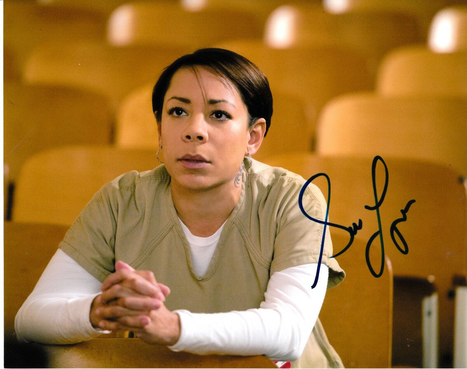 SELENIS LEYVA SIGNED ORANGE IS THE NEW BLACK Photo Poster painting UACC REG 242 (2)