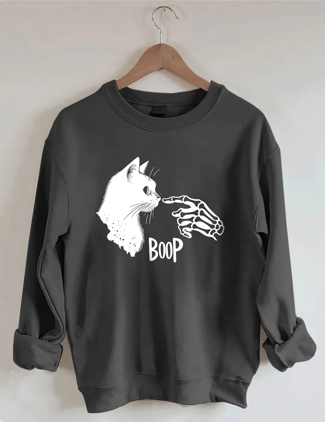 Skeleton Hand Cat Boop Sweatshirt