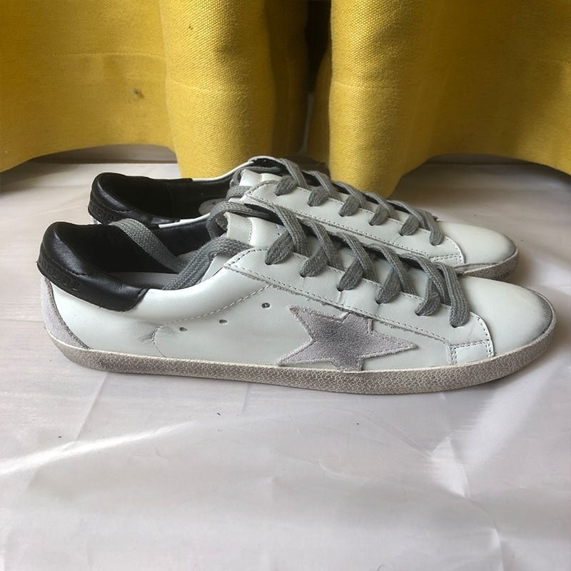 Spring 2021 small white shoes do old small dirty shoes classic black and white leather cowhide lovers sneaker shoes