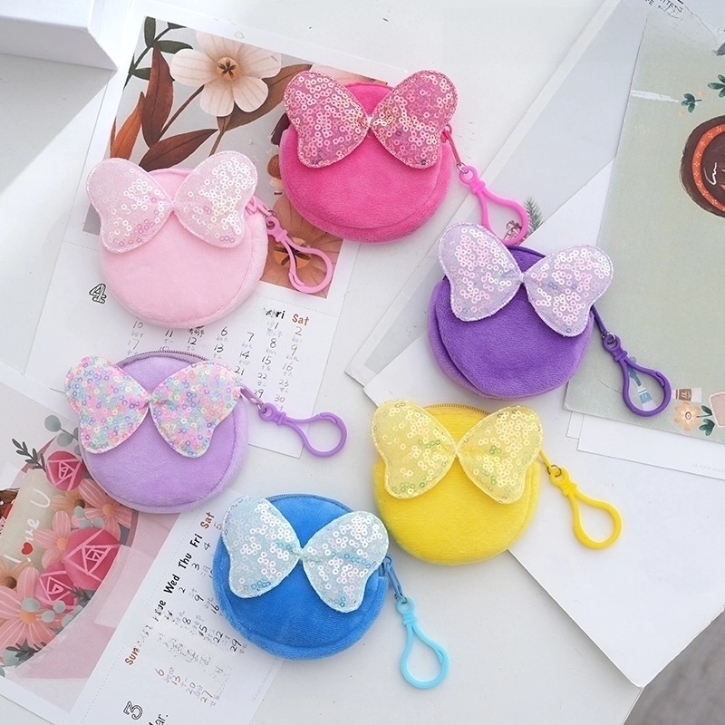 Unisex Cartoon Crystal Super Soft Zipper Coin Purses