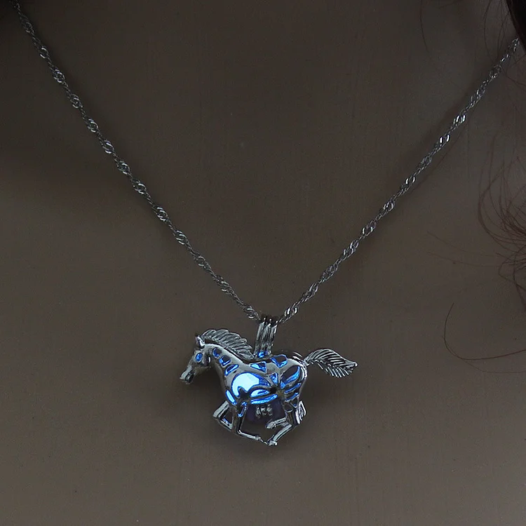 Glowing Horse Necklace Jewelry