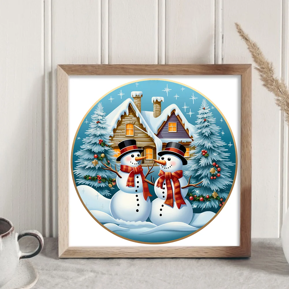 DIY Stamped Cross Stitch 11CT Full Embroidery 40*40cm - Christmas Snowman