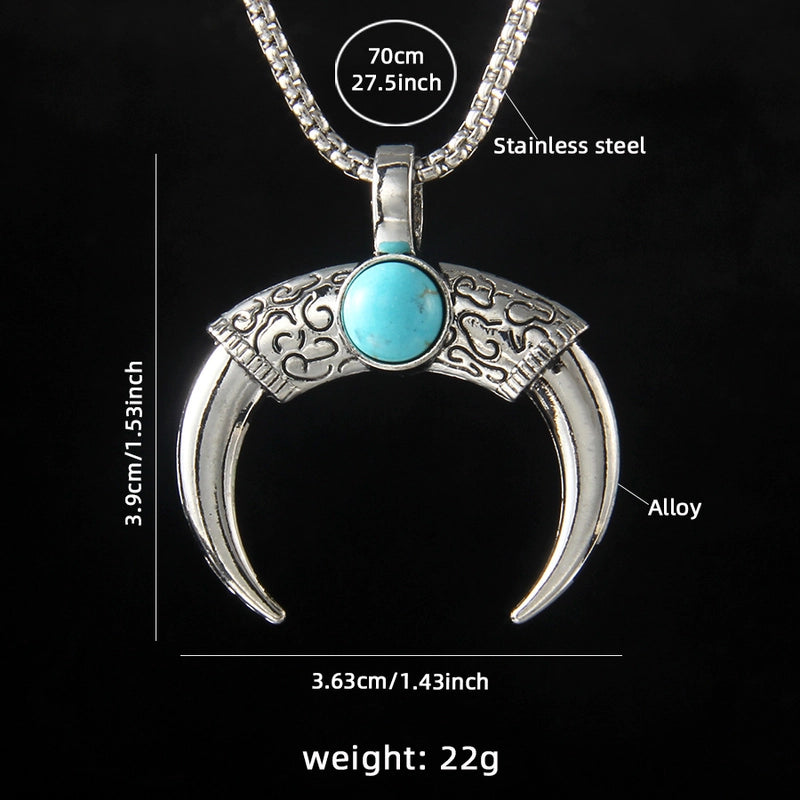 Hip-Hop Vintage Style Devil's Eye Horns 201 Stainless Steel Alloy Plating Unisex Pendant Necklace