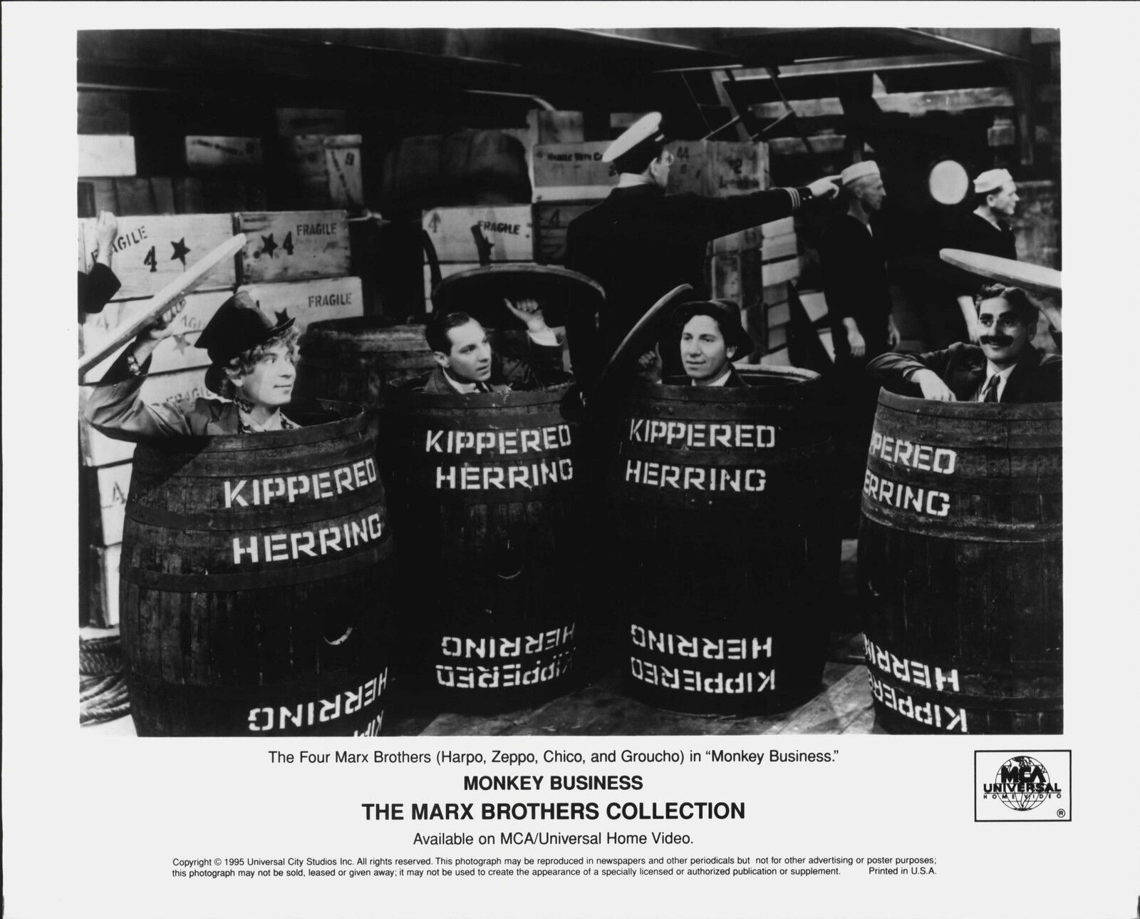 The Marx Brothers Collection Monkey Business Home Video Press Photo Poster painting