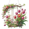 (US Only)Acrylic 2D Flat DIY Tulip Swing Hanging Diamond Art Kits Wall Door Decoration