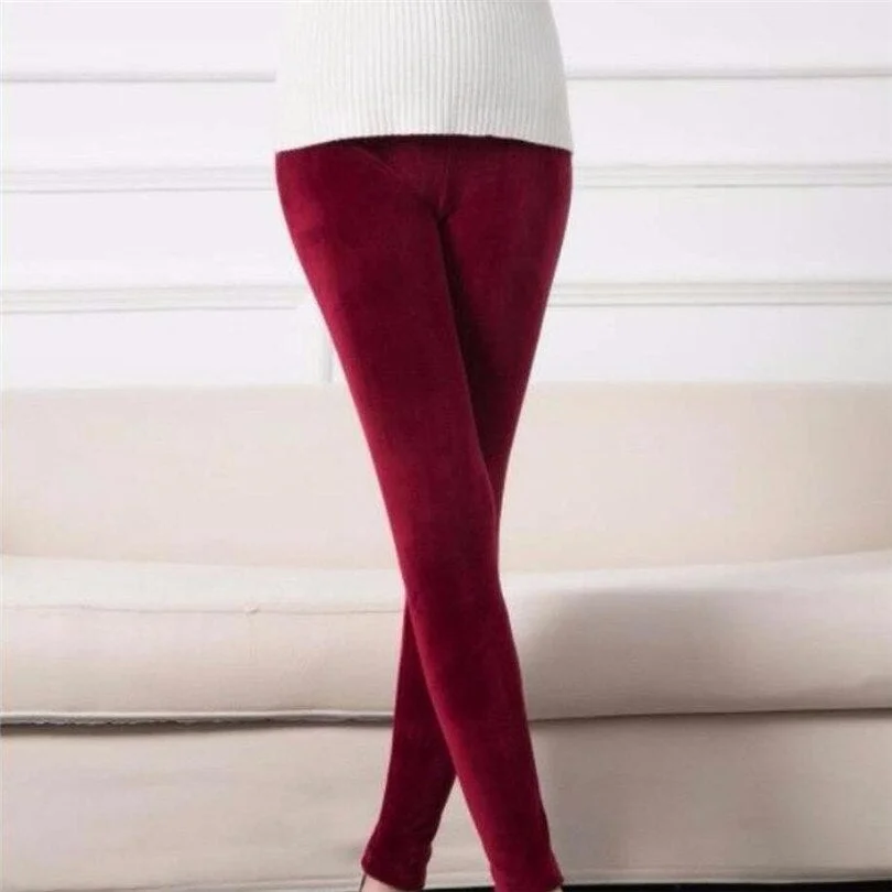 CUHAKCI Warm Leggins Winter Thick Velvet Leggings Women Knit High Elastic Autumn Top Quality Double Sided Casual Pants