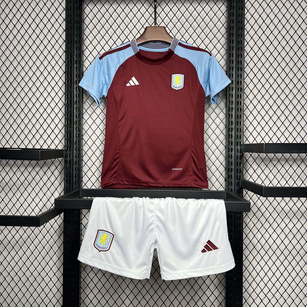 2024-2025 Kids Aston Villa Home Football Shirt 1:1 Thai Quality