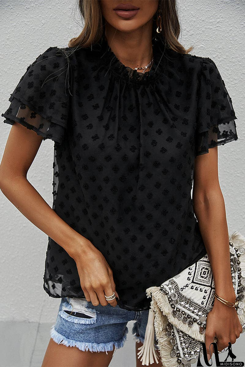 MidiSono - Breathable Comfort Mock Neck Top