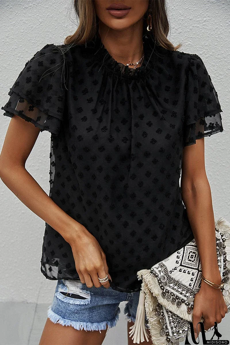 MidiSono - Breathable Comfort Mock Neck Top