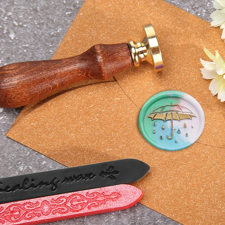 Wax Stamp Seal Spoon Vintage Wood Handle Invitation Card Sealing Wax Spoons