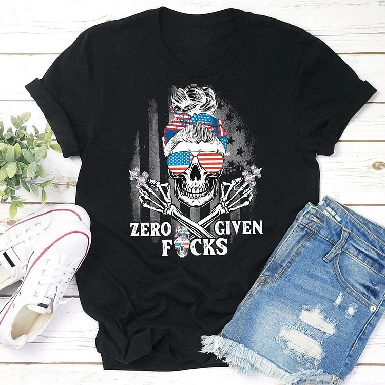 Zero Given F*ck Skull Lovers T-Shirt Tee --Annaletters