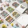 6PCS Diamond Painting Easter Cottage Greeting Card Kit for Birthdays Thanksgiving & Special Occasion