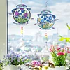 2pcs DIY Diamond Painting Flower Wind Chimes Crystal Window Suncatcher Craft Set Birthday Gifts Home Garden Decor