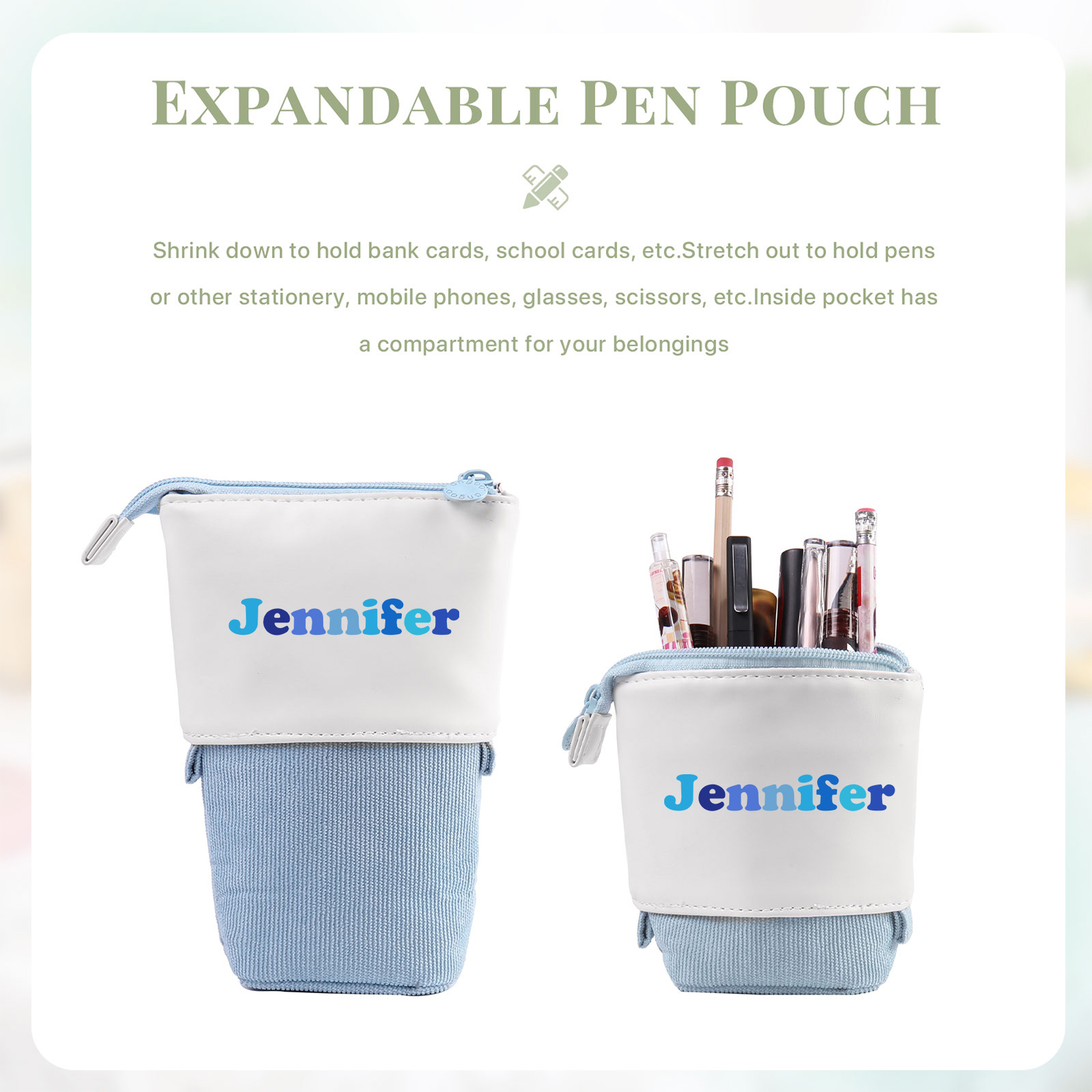 Personalised Pencil Case Custom Name Pen Pouch Back To School Gift for Kids-Jessemade AU