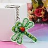 Full Bead Embroidery Keychain Dragonfly Printed Craft Gifts(5.5x5.5cm)