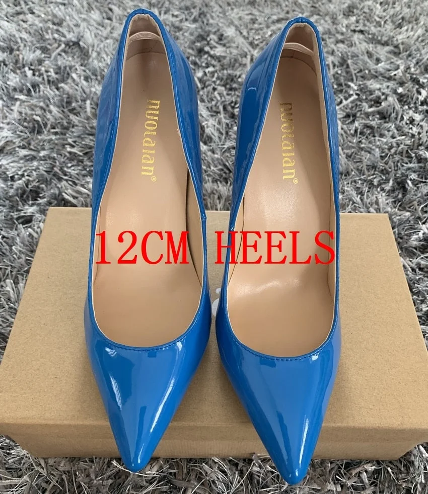 Autums Spring 2019 New Women Pumps Patent Leather Ladies Sexy Wedding High Heel Shoes Woman Party Wedding Pumps