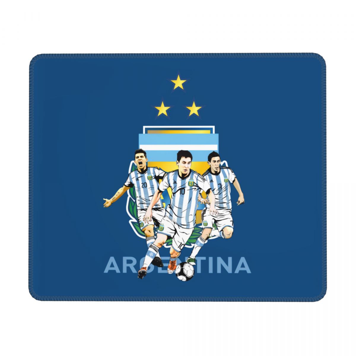 Argentina Players Square Gaming Mouse Pad with Stitched Edge