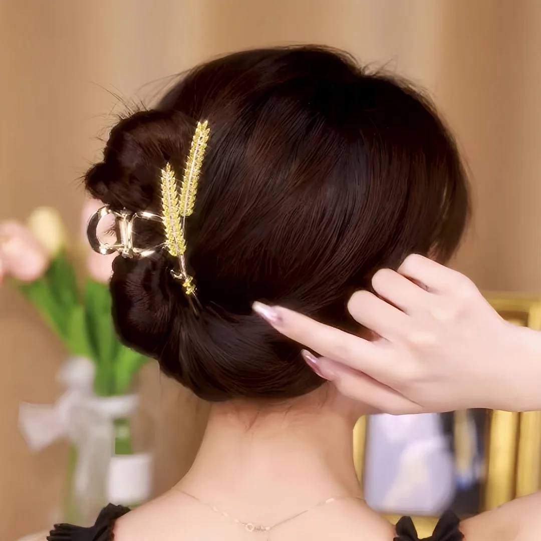 Senior sense of wheat ears metal grasp clip women's back of the head of the coiled hair clip hair accessories