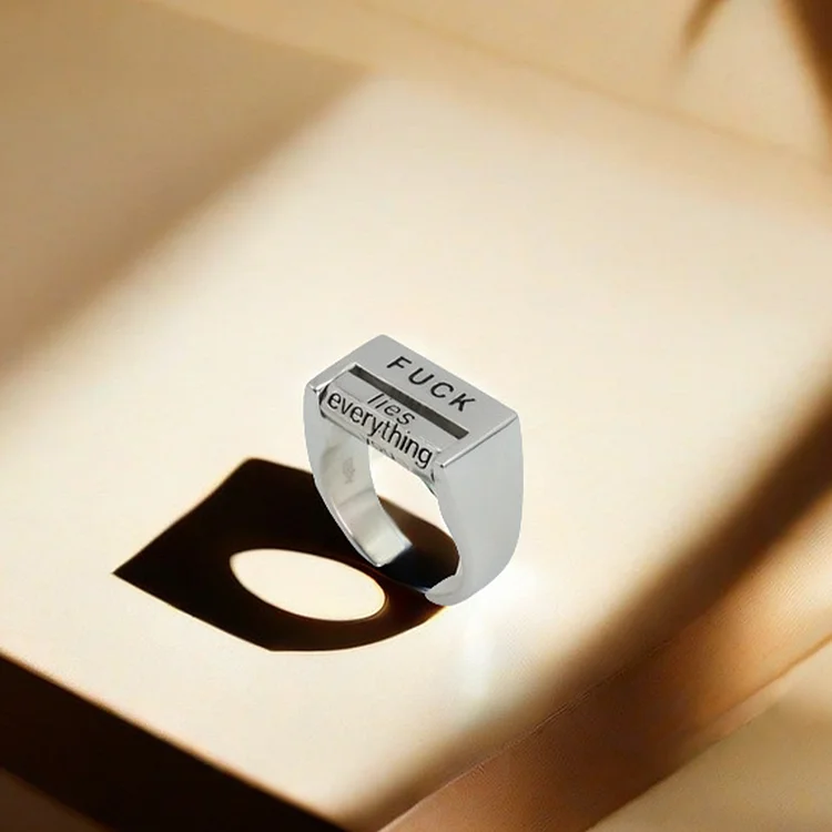 925 Sterling Silver Fuck All Spinning Open Ring