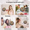 (18.5cm)DIY Acrylic Jigsaw Puzzle Window Hanging with Hanging Chain DIY Stained Glass Decoration Round Window Puzzle Decor for DIY Craft Project(Night Owl)