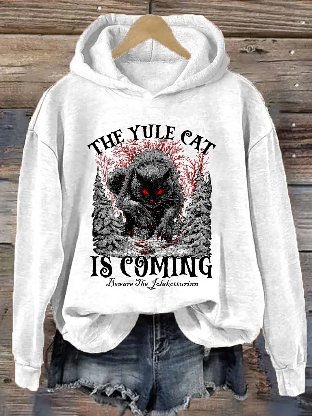 The Yule Cat Is Coming Hoodie