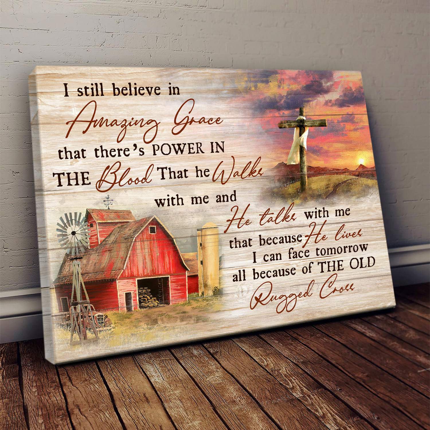 Peaceful life on farm  I still believe in amazing grace Canvas Wall Art
