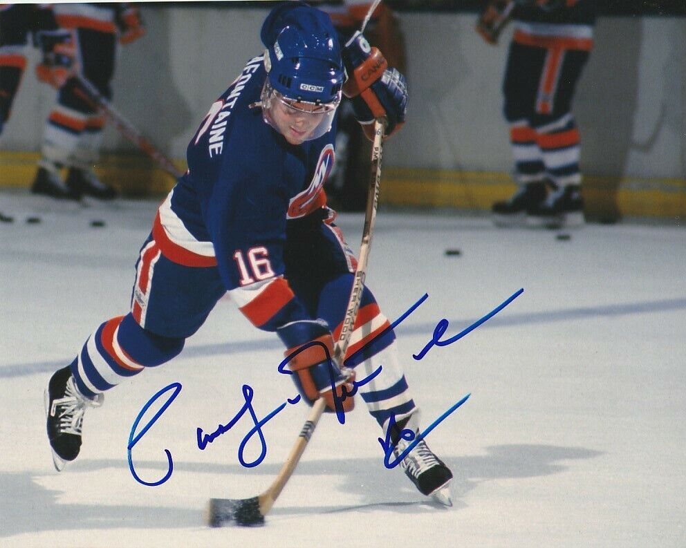 PAT LAFONTAINE SIGNED NEW YORK NY ISLANDERS 8x10 Photo Poster painting #2 Autograph EXACT PROOF!