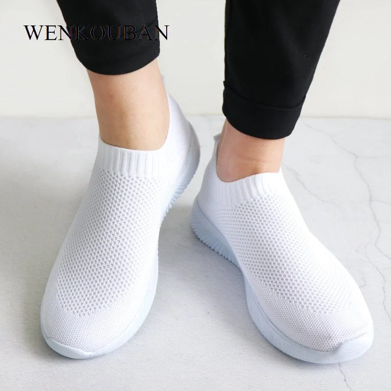 2021 Women Sneakers Fashion Socks Shoes Casual White Sneakers Summer knitted Vulcanized Shoes ladies Trainers Tenis Feminino