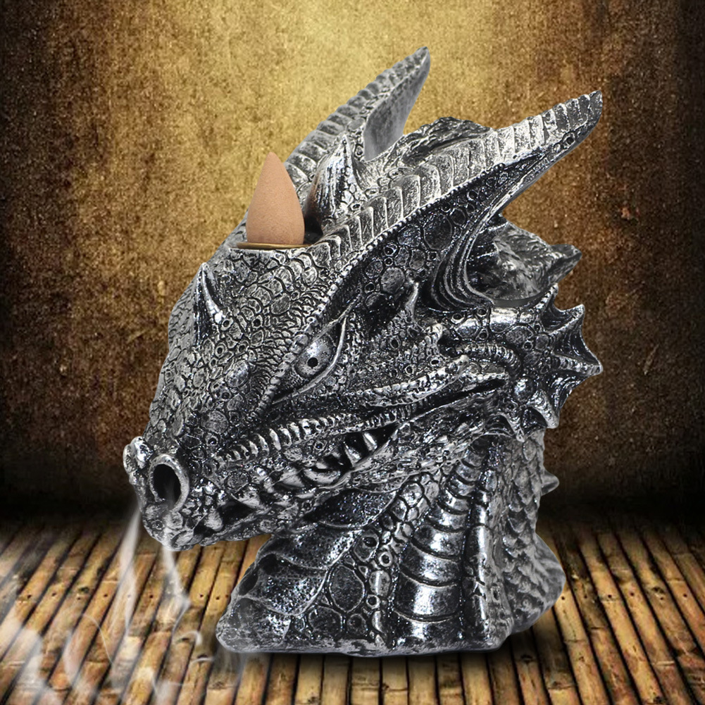 Nordic Mythology Viking Retro Dragon Head Unique Creative Ornament Incense Resin Pirate Ornament