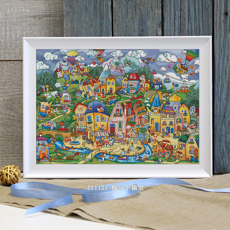 [ZZ1121-Happy Town Full]  Painting Fairy Cross Stitch