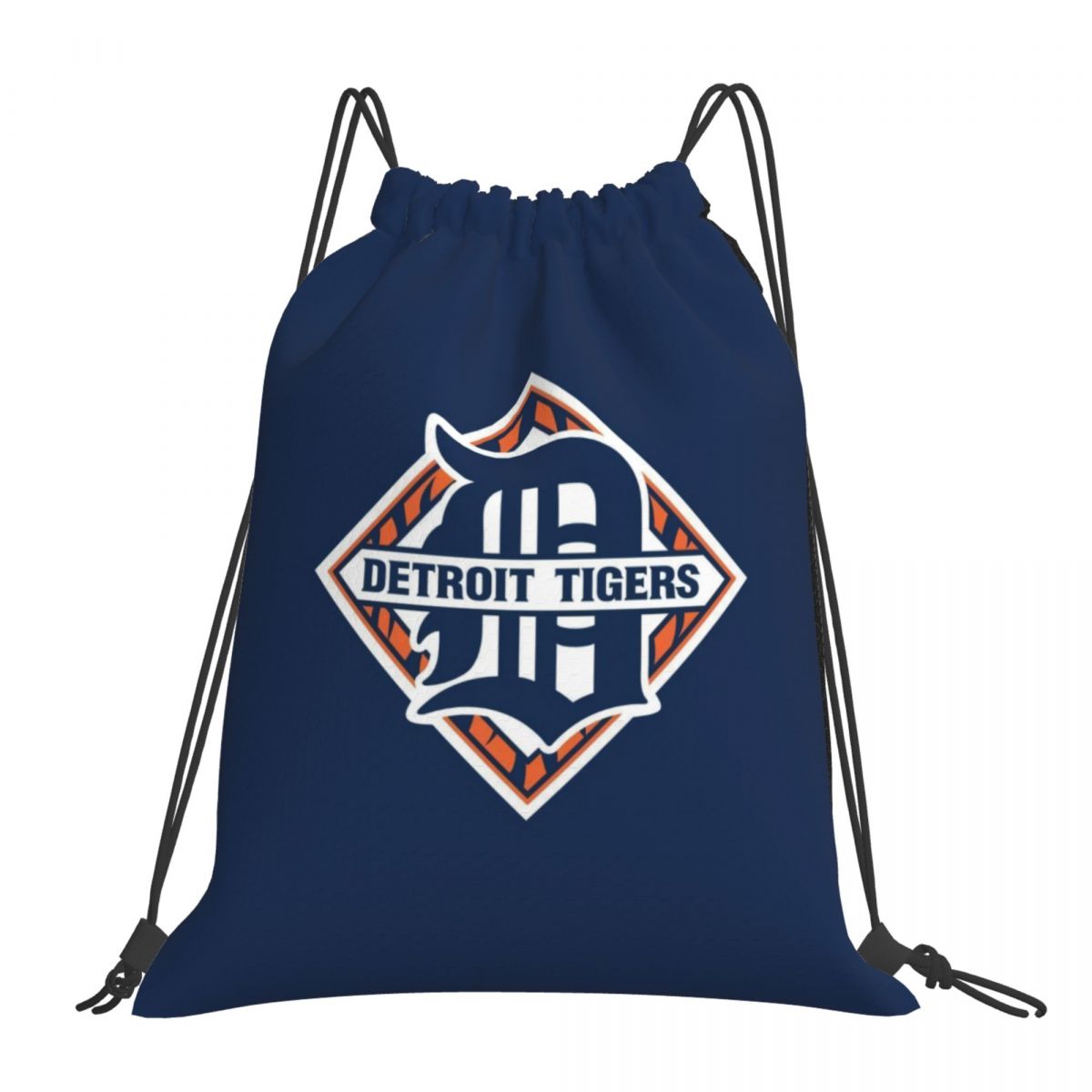 Detroit Tigers Symbol in Diamond Unisex Drawstring Backpack Bag Travel Sackpack