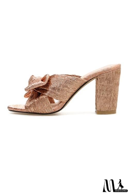 MidiSono - Metal Feeling Bow High Heel Slipper