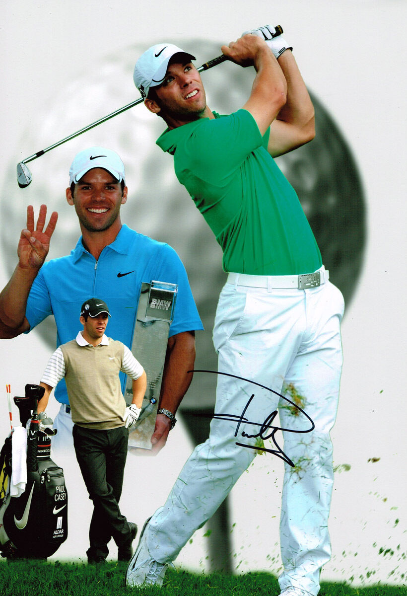 Paul Casey SIGNED Autograph 12x8 Montage Photo Poster painting AFTAL COA British Golf Player