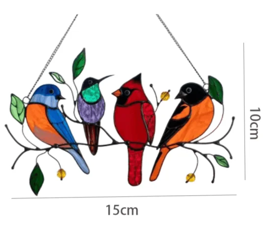 Last Day Special Sale The Best Gift-Birds Stained  Window  Panel Hangings