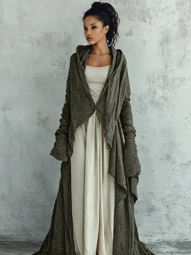 Women's Cotton Vintage Long Robe Cloak