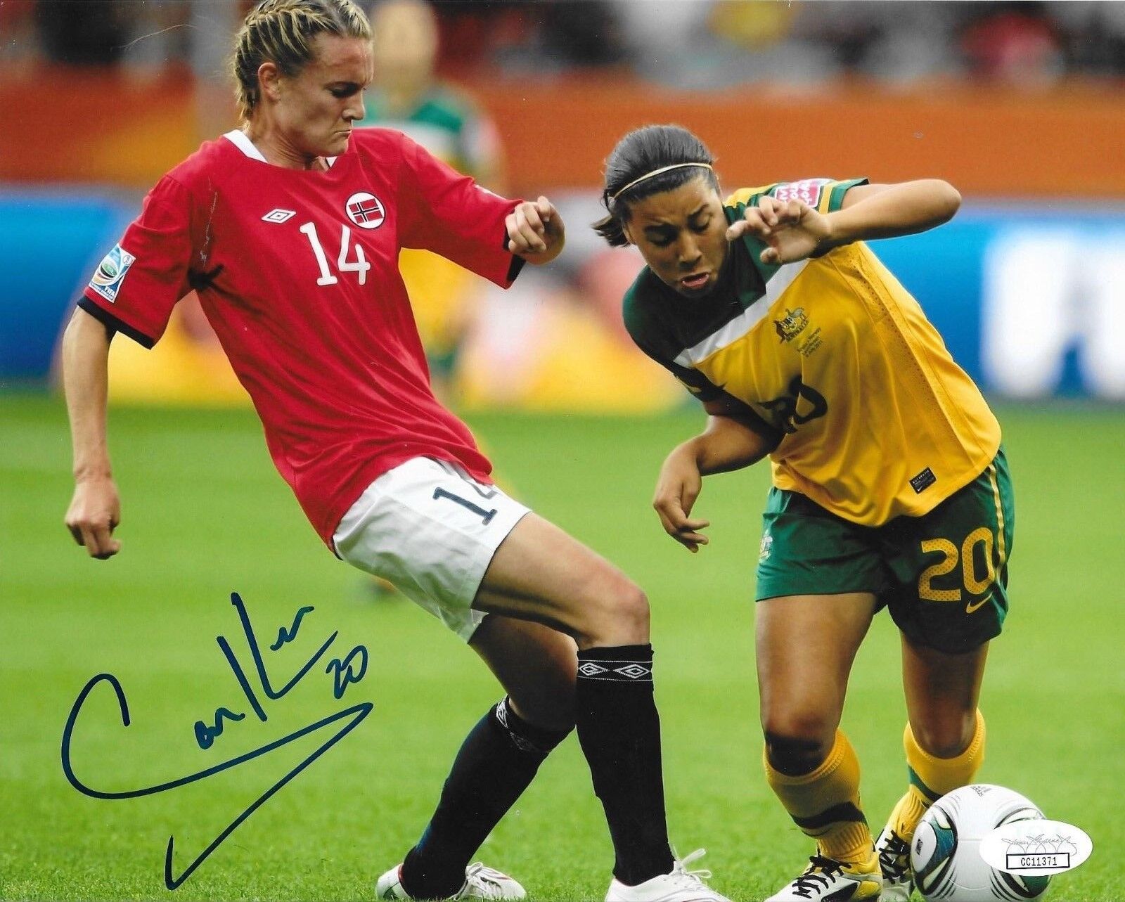 Samantha Sam Kerr Red Stars signed Australia Matildas 8x10 Photo Poster painting JSA 2