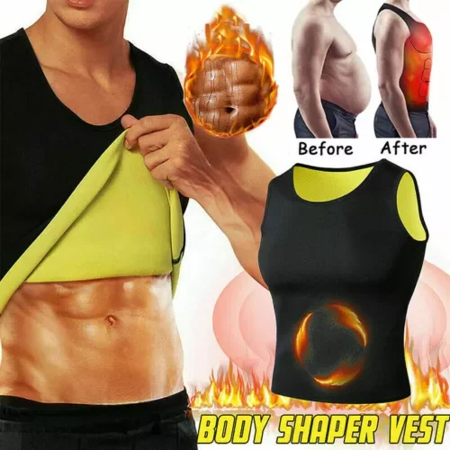 Pornhint Men's Heat Trapping Shaper Vest Waist Trainer Sauna Tops Sweat Shirt Weight Loss New