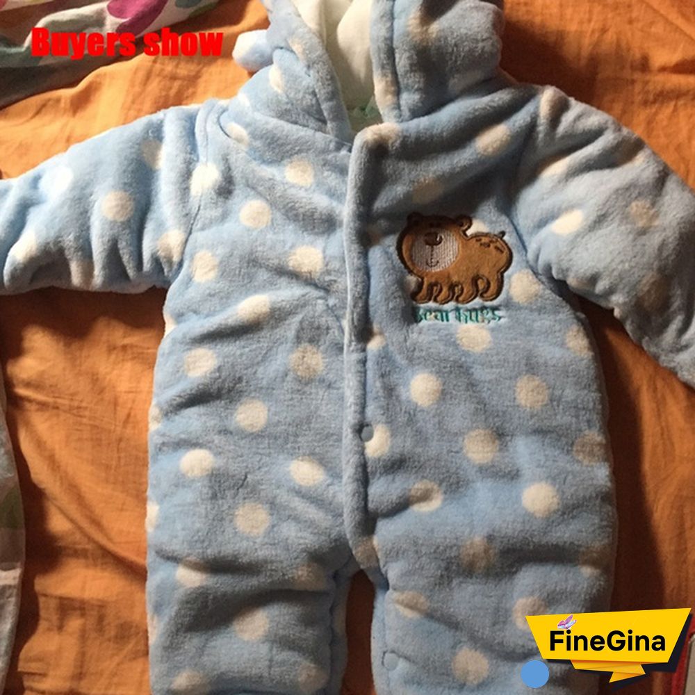 Newborn Baby Romper Coral Fleece Winter Rompers Cartoon Infant Clothes Snowsuit Babies Jumpsuits