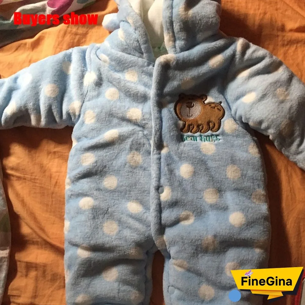 Newborn Baby Romper Coral Fleece Winter Rompers Cartoon Infant Clothes Snowsuit Babies Jumpsuits