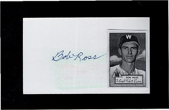 1950/51 BOB ROSS-WASHINGTON SENATORS AUTOGRAPHED INDEX CARD W/Photo Poster painting